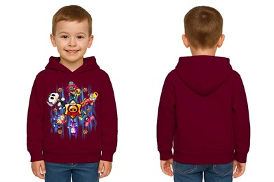 Unisex  Baskılı brawl stars Çocuk Swaetshirt Kapüşonlu 3 İplik Şardonlu