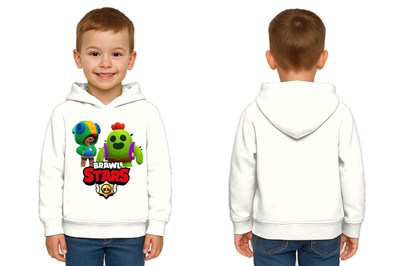 Unisex  Baskılı brawl stars Çocuk Swaetshirt Kapüşonlu 3 İplik Şardonlu