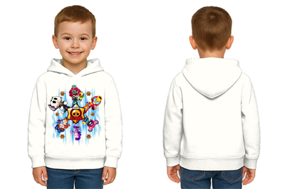 Unisex  Baskılı brawl stars Çocuk Swaetshirt Kapüşonlu 3 İplik Şardonlu