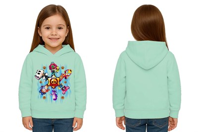 Unisex  Baskılı brawl stars Çocuk Swaetshirt Kapüşonlu 3 İplik Şardonlu