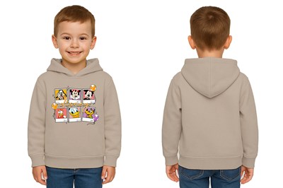 Unisex Baskılı Çocuk Swaetshirt Kapşonlu 3 İplik Şardonlu
