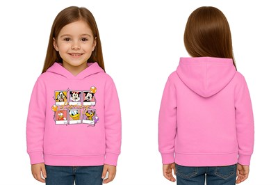 Unisex Baskılı Çocuk Swaetshirt Kapşonlu 3 İplik Şardonlu