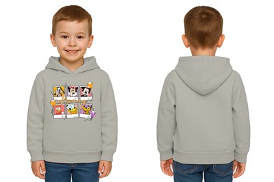 Unisex Baskılı Çocuk Swaetshirt Kapşonlu 3 İplik Şardonlu