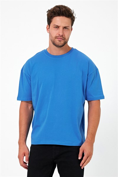 Unısex Baskısız Oversize Büyük T-shirt Pamuklu Penye Kumaş