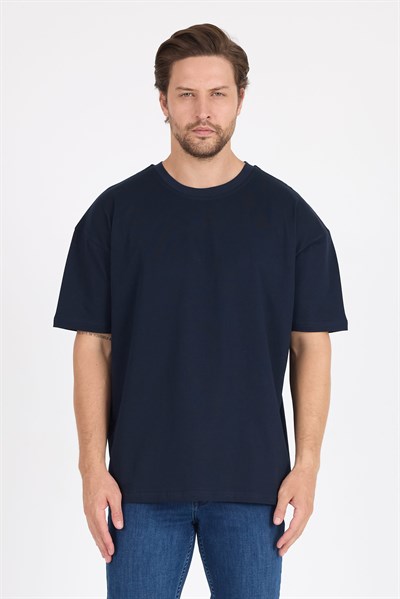 Unısex Baskısız Oversize Büyük T-shirt Pamuklu Penye Kumaş