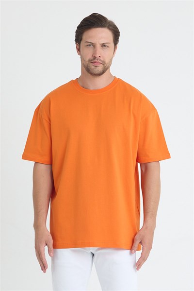 Unısex Baskısız Oversize Büyük T-shirt Pamuklu Penye Kumaş