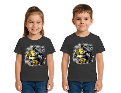 Unisex Batman baskılı Çocuk Tişört pamuklu penye kumaş