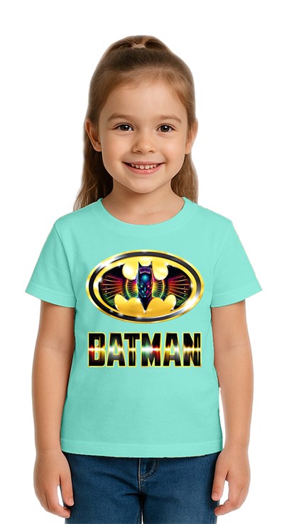 Unisex Batman baskılı Çocuk Tişört pamuklu penye kumaş