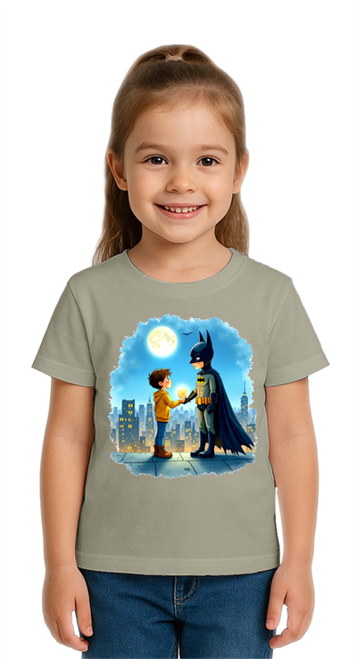 Unisex Batman baskılı Çocuk Tişört pamuklu penye kumaş