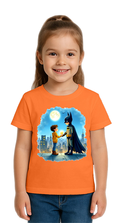 Unisex Batman baskılı Çocuk Tişört pamuklu penye kumaş