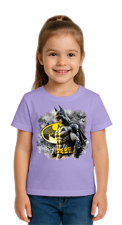 Unisex Batman baskılı Çocuk Tişört pamuklu penye kumaş
