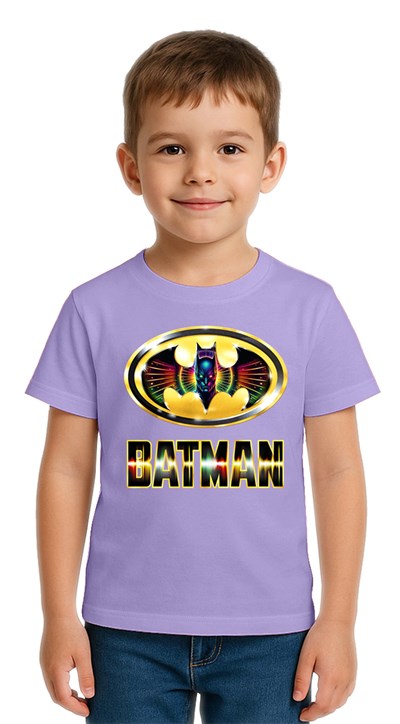 Unisex Batman baskılı Çocuk Tişört pamuklu penye kumaş
