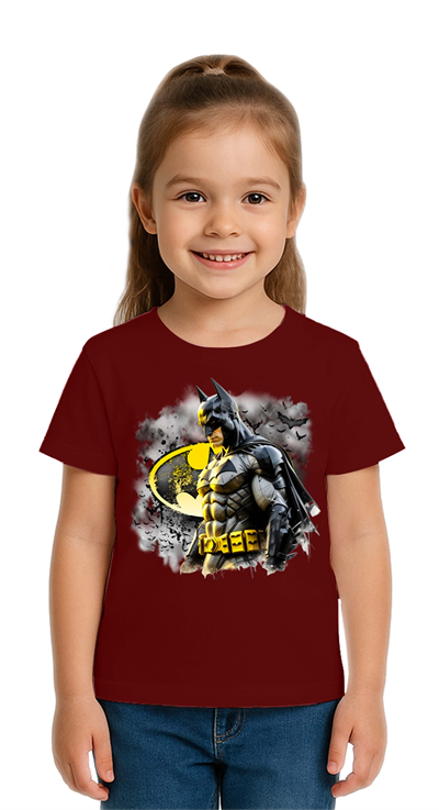 Unisex Batman baskılı Çocuk Tişört pamuklu penye kumaş