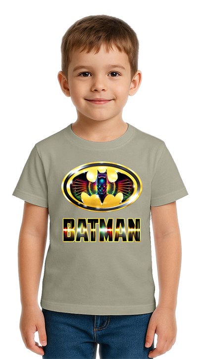 Unisex Batman baskılı Çocuk Tişört pamuklu penye kumaş