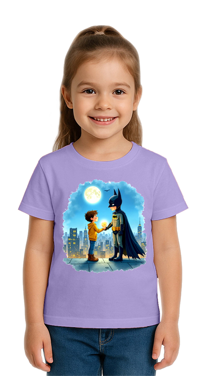 Unisex Batman baskılı Çocuk Tişört pamuklu penye kumaş