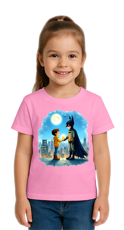 Unisex Batman baskılı Çocuk Tişört pamuklu penye kumaş