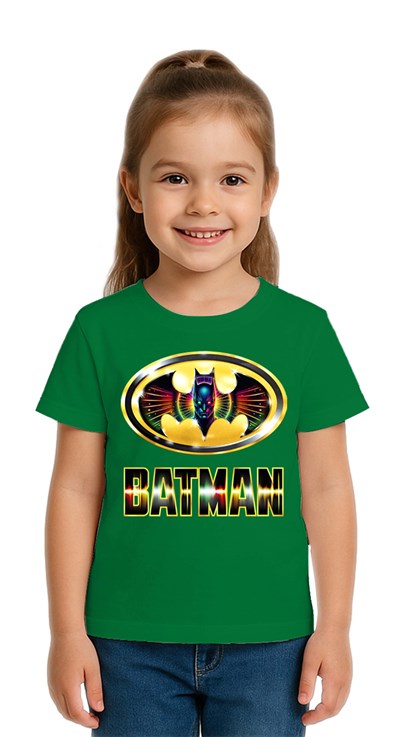 Unisex Batman baskılı Çocuk Tişört pamuklu penye kumaş