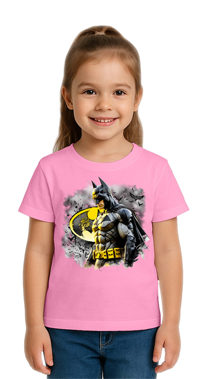 Unisex Batman baskılı Çocuk Tişört pamuklu penye kumaş