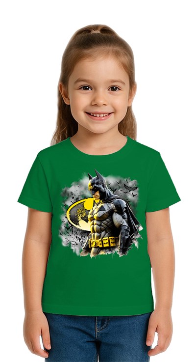 Unisex Batman baskılı Çocuk Tişört pamuklu penye kumaş