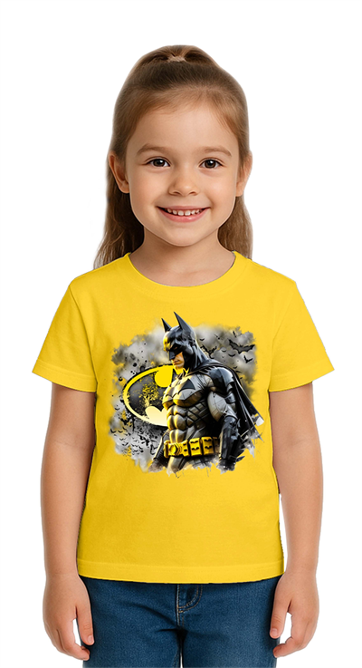 Unisex Batman baskılı Çocuk Tişört pamuklu penye kumaş