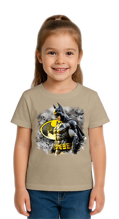 Unisex Batman baskılı Çocuk Tişört pamuklu penye kumaş