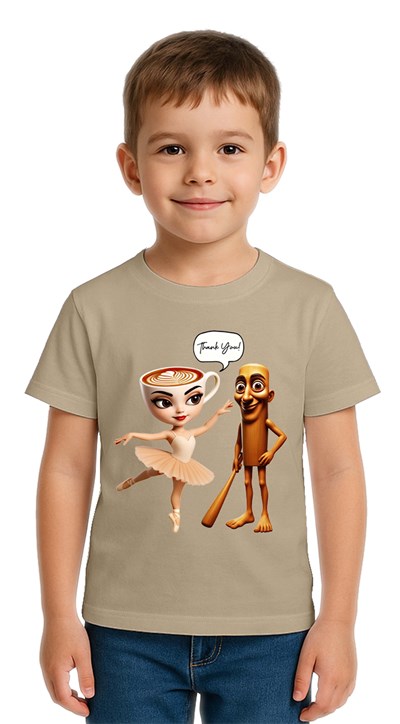 Unisex Brainot Baskılı Çocuk Tişört pamuklu penye kumaş
