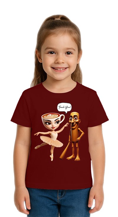 Unisex Brainot Baskılı Çocuk Tişört pamuklu penye kumaş