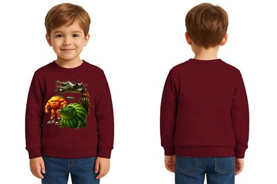 Unisex Braınrot Baskılı Çocuk Swaetshirt 3 İplik Şardonlu