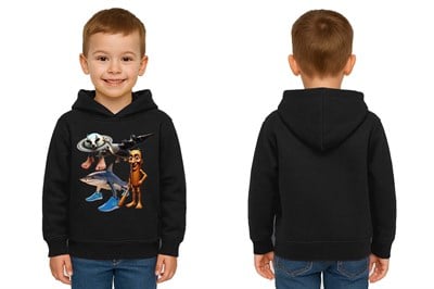Unisex Brainrot Baskılı Çocuk Swaetshirt Kapüşonlu 3 İplik Şardonlu