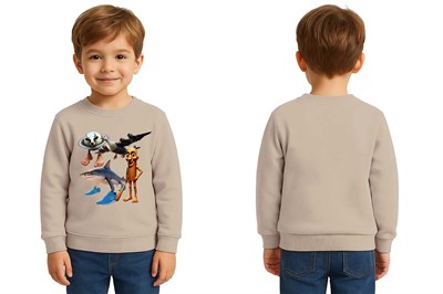 Unisex Braınrot Baskılı Çocuk Swaetshirt 3 İplik Şardonlu