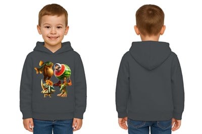 Unisex Brainrot Baskılı Çocuk Swaetshirt Kapüşonlu 3 İplik Şardonlu