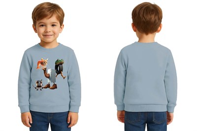 Unisex Braınrot Baskılı Çocuk Swaetshirt 3 İplik Şardonlu