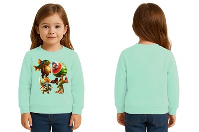Unisex Braınrot Baskılı Çocuk Swaetshirt 3 İplik Şardonlu
