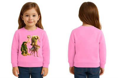 Unisex Braınrot Baskılı Çocuk Swaetshirt 3 İplik Şardonlu