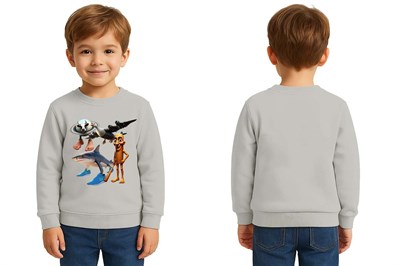 Unisex Braınrot Baskılı Çocuk Swaetshirt 3 İplik Şardonlu