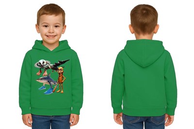 Unisex Brainrot Baskılı Çocuk Swaetshirt Kapüşonlu 3 İplik Şardonlu