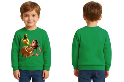 Unisex Braınrot Baskılı Çocuk Swaetshirt 3 İplik Şardonlu