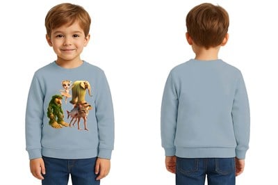 Unisex Braınrot Baskılı Çocuk Swaetshirt 3 İplik Şardonlu