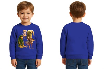 Unisex Braınrot Baskılı Çocuk Swaetshirt 3 İplik Şardonlu