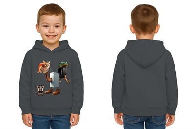 Unisex Brainrot Baskılı Çocuk Swaetshirt Kapüşonlu 3 İplik Şardonlu
