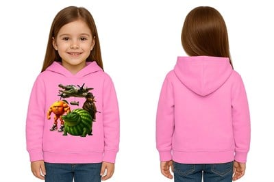 Unisex Brainrot Baskılı Çocuk Swaetshirt Kapüşonlu 3 İplik Şardonlu