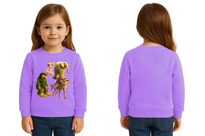 Unisex Braınrot Baskılı Çocuk Swaetshirt 3 İplik Şardonlu