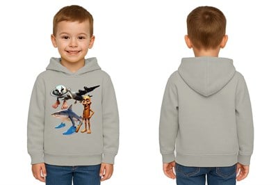 Unisex Brainrot Baskılı Çocuk Swaetshirt Kapüşonlu 3 İplik Şardonlu