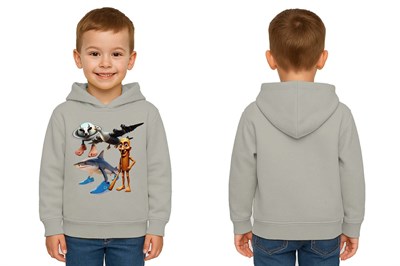 Unisex Brainrot Baskılı Çocuk Swaetshirt Kapüşonlu 3 İplik Şardonlu