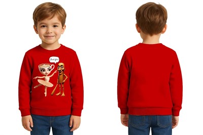 Unisex Braınrot Baskılı Çocuk Swaetshirt 3 İplik Şardonlu