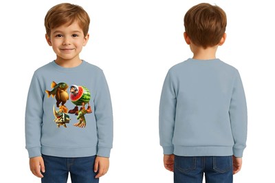 Unisex Braınrot Baskılı Çocuk Swaetshirt 3 İplik Şardonlu