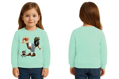 Unisex Braınrot Baskılı Çocuk Swaetshirt 3 İplik Şardonlu