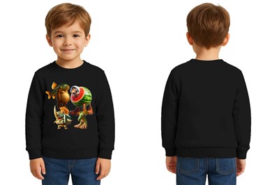 Unisex Braınrot Baskılı Çocuk Swaetshirt 3 İplik Şardonlu