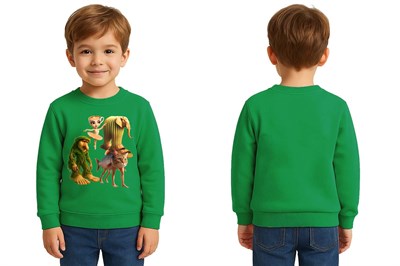 Unisex Braınrot Baskılı Çocuk Swaetshirt 3 İplik Şardonlu