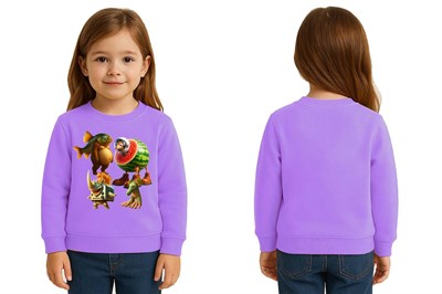 Unisex Braınrot Baskılı Çocuk Swaetshirt 3 İplik Şardonlu